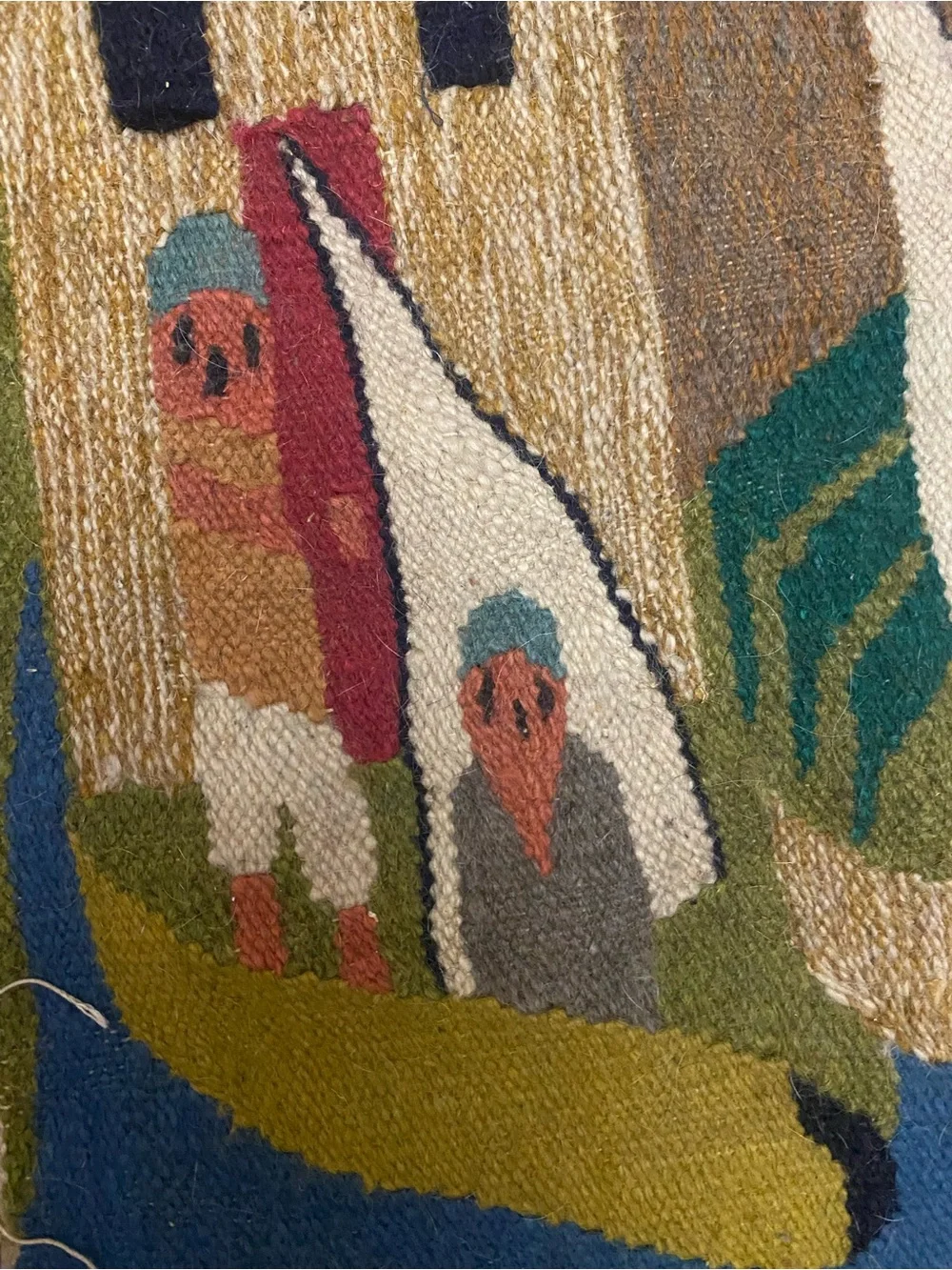 Vintage Kilim Hand Woven Small Rug Door Mat Wool Carpet Tribal Fringe